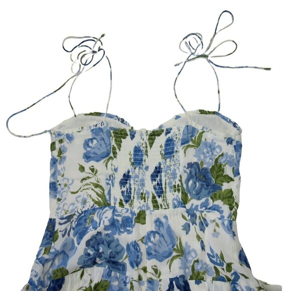 NWT Reformation Kesia in Lucca Floral Tie Strap Georgette Tiered Midi Dress 12 - Picture 7 of 9